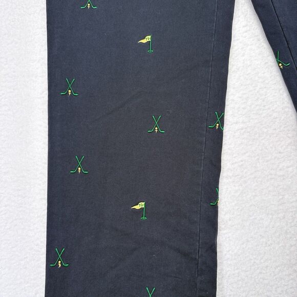J Crew Pants Mens Size 36 x 32 Navy Blue Broken In Chino Golf Print 19th Hole - Picture 4 of 9